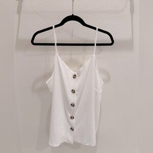 NWT White Button-Down Women's spaghetti strap top size xl